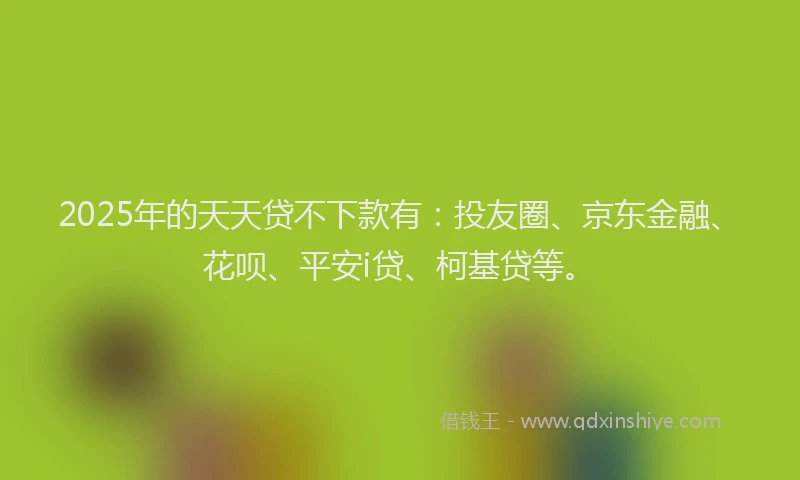 2025年的天天贷不下款有：投友圈、京东金融、花呗、平安i贷、柯基贷等。