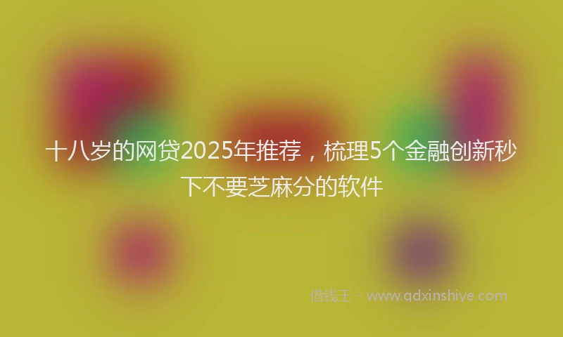 十八岁的网贷2025年推荐，梳理5个金融创新秒下不要芝麻分的软件