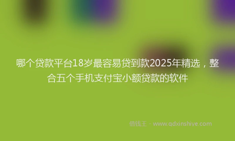 哪个贷款平台18岁最容易贷到款2025年精选，整合五个手机支付宝小额贷款的软件