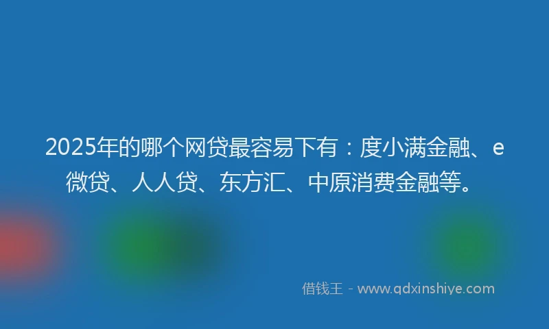 2025年的哪个网贷最容易下有：度小满金融、e微贷、人人贷、东方汇、中原消费金融等。