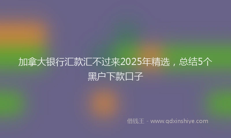 加拿大银行汇款汇不过来2025年精选，总结5个黑户下款口子