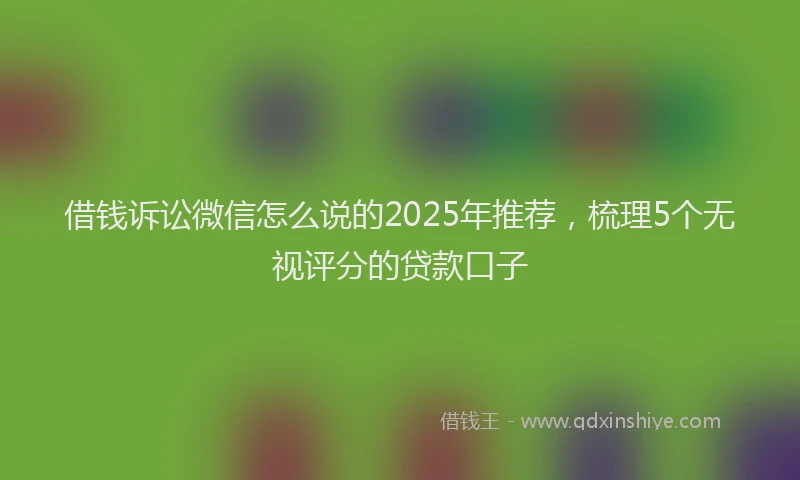 借钱诉讼微信怎么说的2025年推荐，梳理5个无视评分的贷款口子