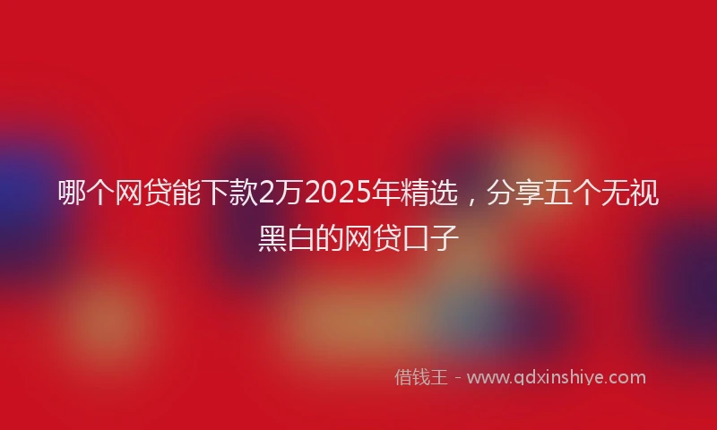 哪个网贷能下款2万2025年精选，分享五个无视黑白的网贷口子