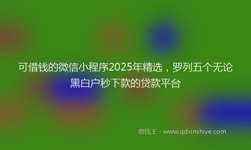 可借钱的微信小程序2025年精选，罗列五个无论黑白户秒下款的贷款平台
