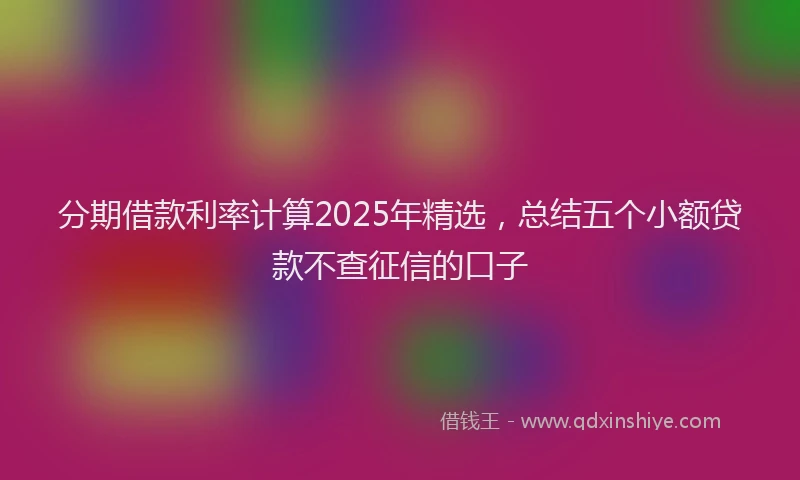分期借款利率计算2025年精选，总结五个小额贷款不查征信的口子
