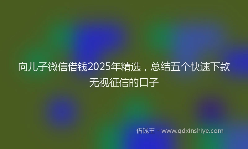 向儿子微信借钱2025年精选，总结五个快速下款无视征信的口子