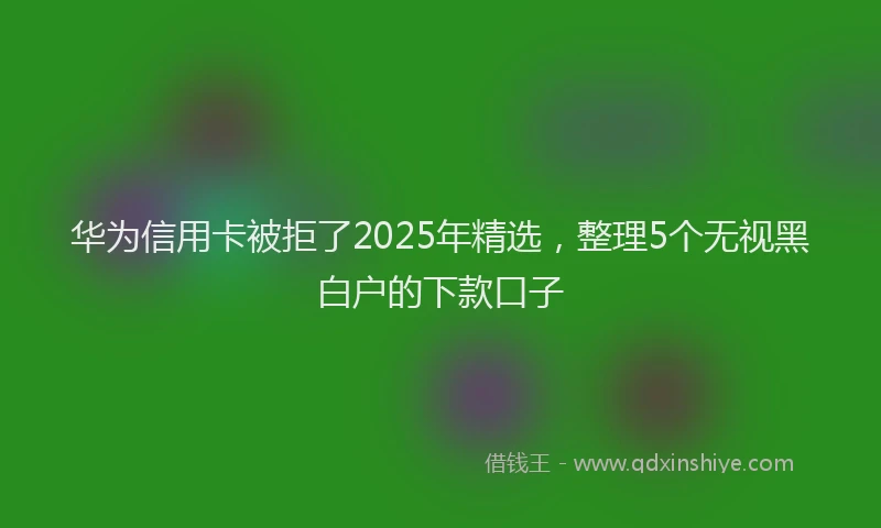 华为信用卡被拒了2025年精选，整理5个无视黑白户的下款口子
