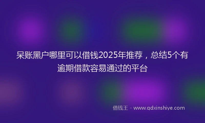 呆账黑户哪里可以借钱2025年推荐，总结5个有逾期借款容易通过的平台