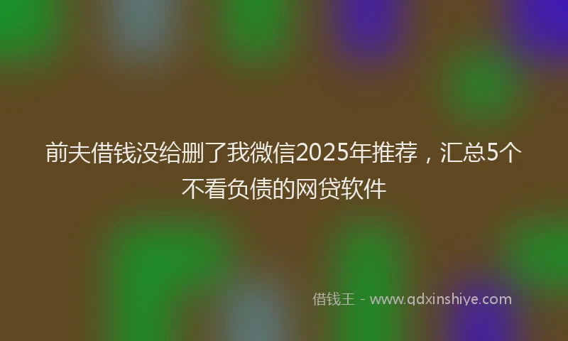 前夫借钱没给删了我微信2025年推荐，汇总5个不看负债的网贷软件