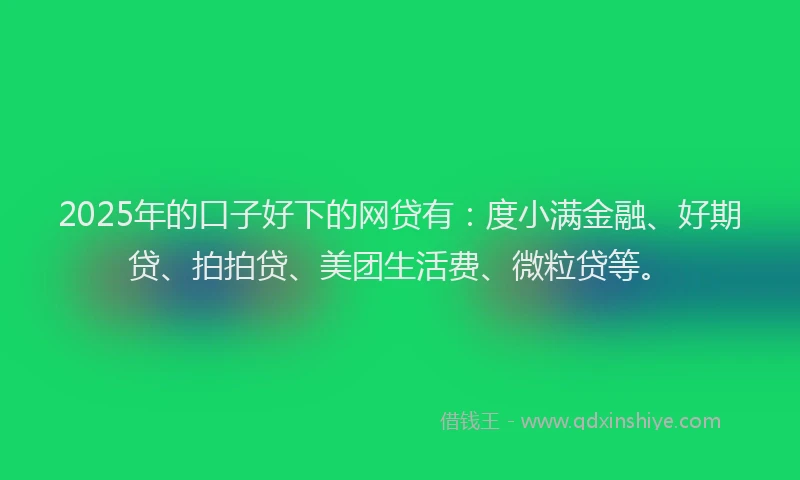 2025年的口子好下的网贷有：度小满金融、好期贷、拍拍贷、美团生活费、微粒贷等。
