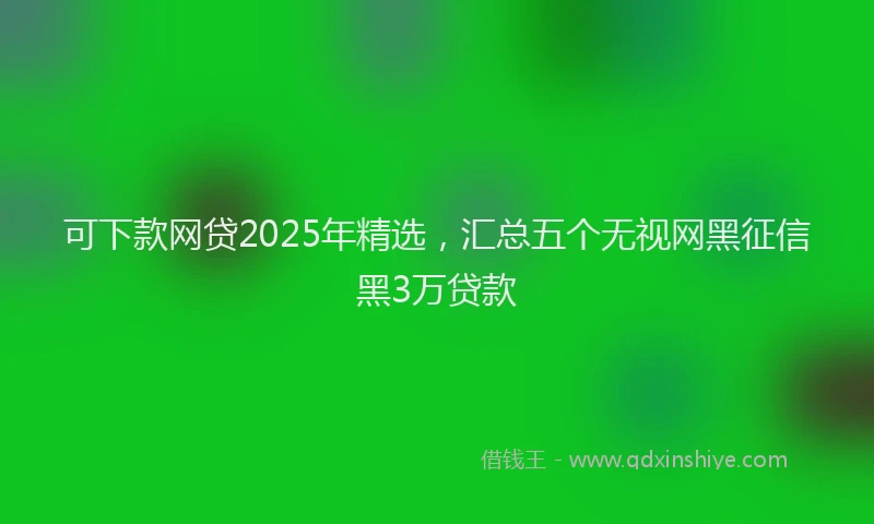 可下款网贷2025年精选，汇总五个无视网黑征信黑3万贷款