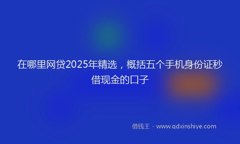 在哪里网贷2025年精选，概括五个手机身份证秒借现金的口子