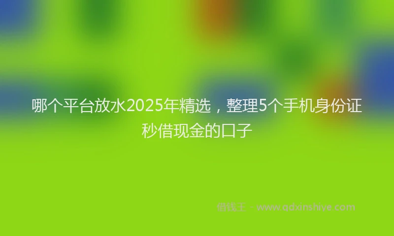 哪个平台放水2025年精选，整理5个手机身份证秒借现金的口子