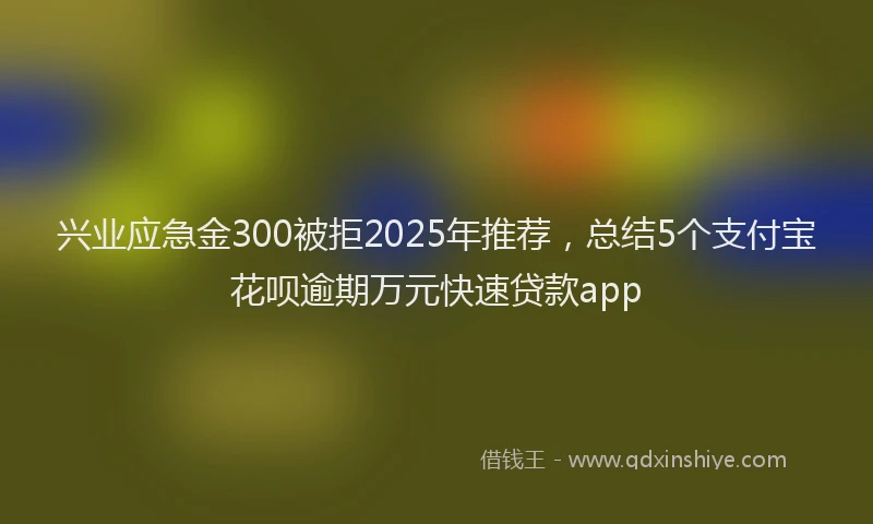 兴业应急金300被拒2025年推荐，总结5个支付宝花呗逾期万元快速贷款app