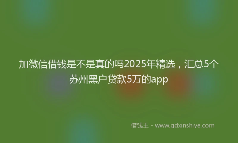 加微信借钱是不是真的吗2025年精选，汇总5个苏州黑户贷款5万的app
