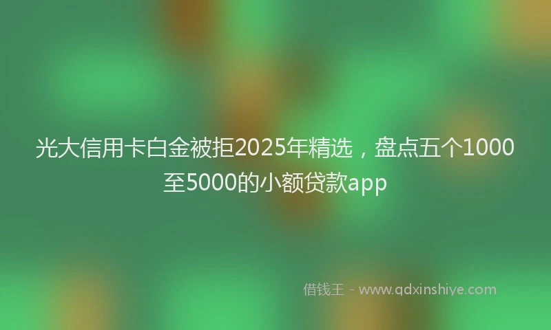 光大信用卡白金被拒2025年精选，盘点五个1000至5000的小额贷款app