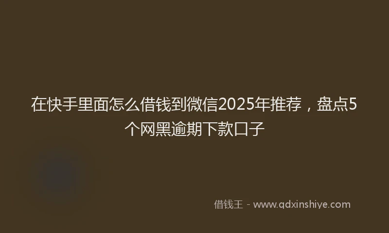 在快手里面怎么借钱到微信2025年推荐，盘点5个网黑逾期下款口子