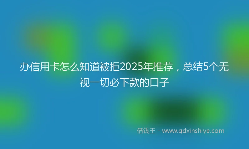 办信用卡怎么知道被拒2025年推荐，总结5个无视一切必下款的口子