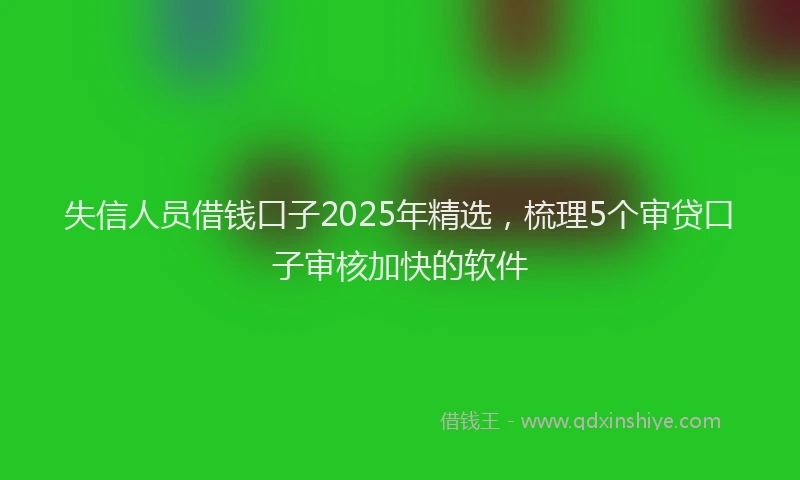 失信人员借钱口子2025年精选，梳理5个审贷口子审核加快的软件