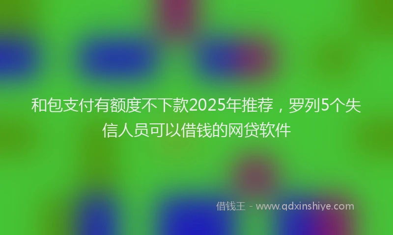和包支付有额度不下款2025年推荐，罗列5个失信人员可以借钱的网贷软件