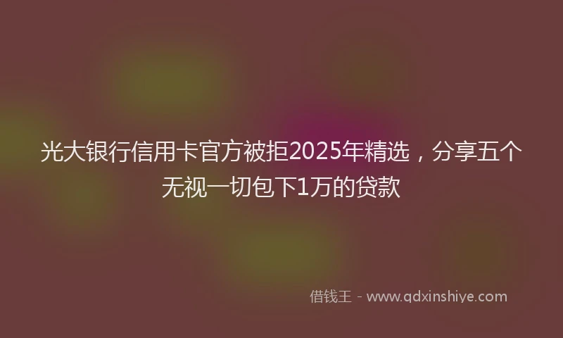 光大银行信用卡官方被拒2025年精选，分享五个无视一切包下1万的贷款