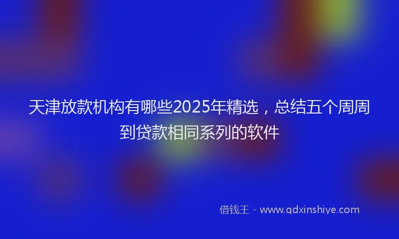 天津放款机构有哪些2025年精选，总结五个周周到贷款相同系列的软件