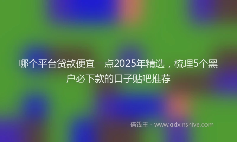 哪个平台贷款便宜一点2025年精选，梳理5个黑户必下款的口子贴吧推荐