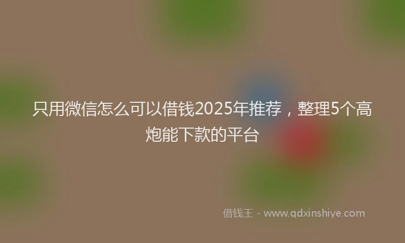只用微信怎么可以借钱2025年推荐，整理5个高炮能下款的平台