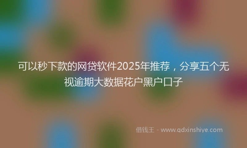 可以秒下款的网贷软件2025年推荐，分享五个无视逾期大数据花户黑户口子