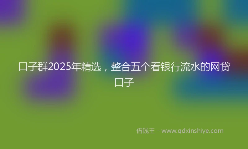 口子群2025年精选，整合五个看银行流水的网贷口子