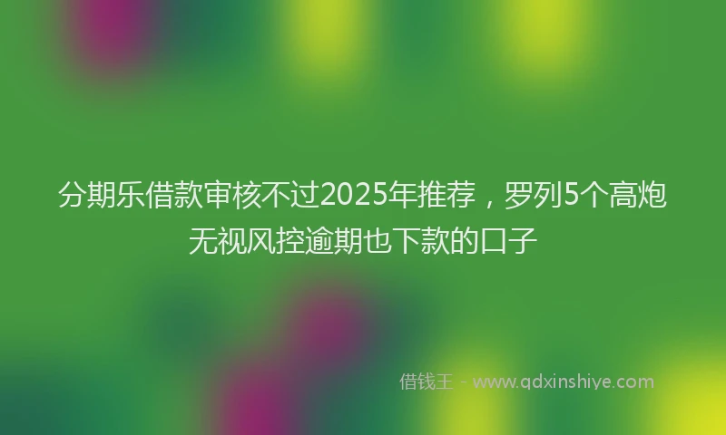 分期乐借款审核不过2025年推荐，罗列5个高炮无视风控逾期也下款的口子