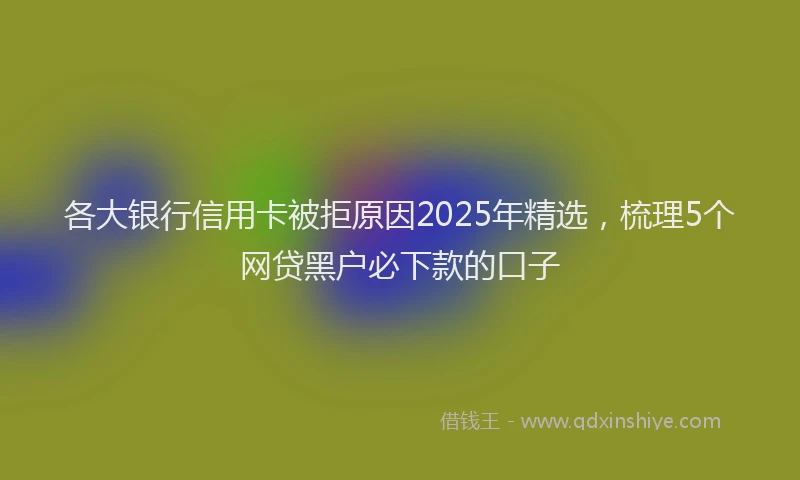 各大银行信用卡被拒原因2025年精选，梳理5个网贷黑户必下款的口子