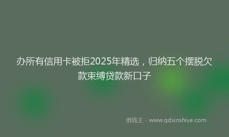办所有信用卡被拒2025年精选，归纳五个摆脱欠款束缚贷款新口子