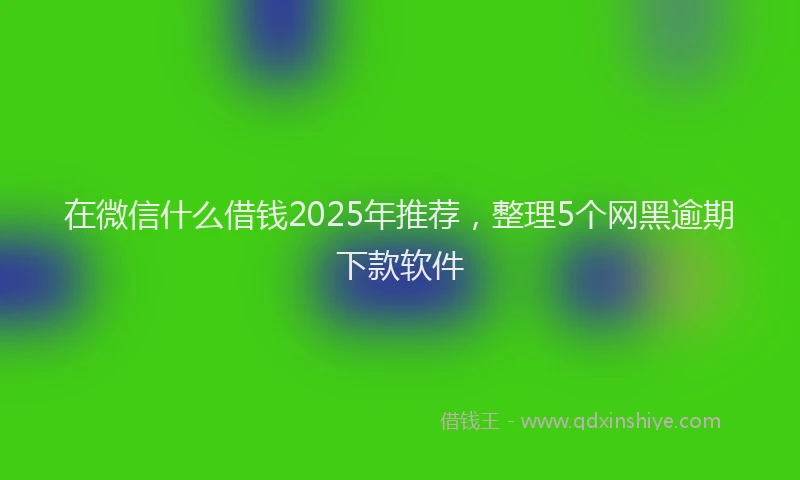 在微信什么借钱2025年推荐，整理5个网黑逾期下款软件