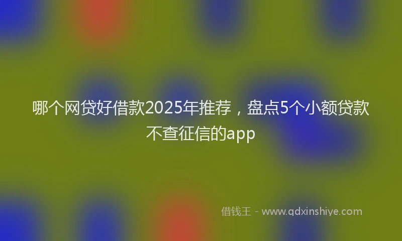 哪个网贷好借款2025年推荐，盘点5个小额贷款不查征信的app