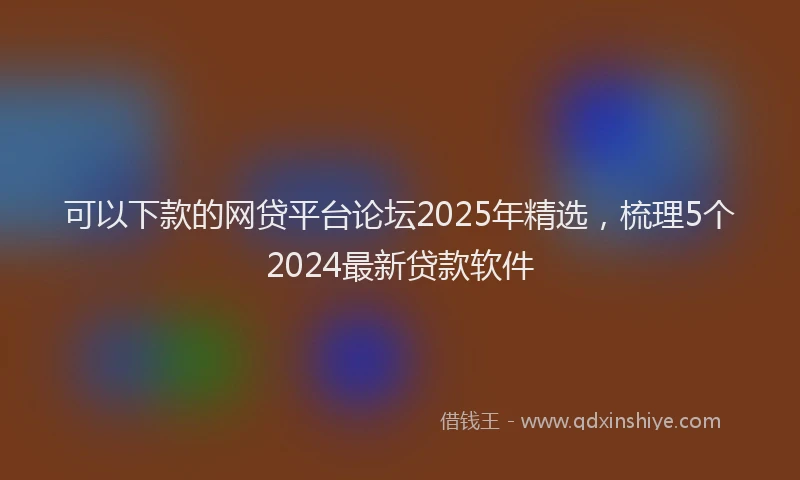 可以下款的网贷平台论坛2025年精选，梳理5个2024最新贷款软件