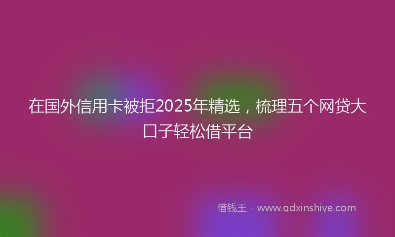 在国外信用卡被拒2025年精选，梳理五个网贷大口子轻松借平台