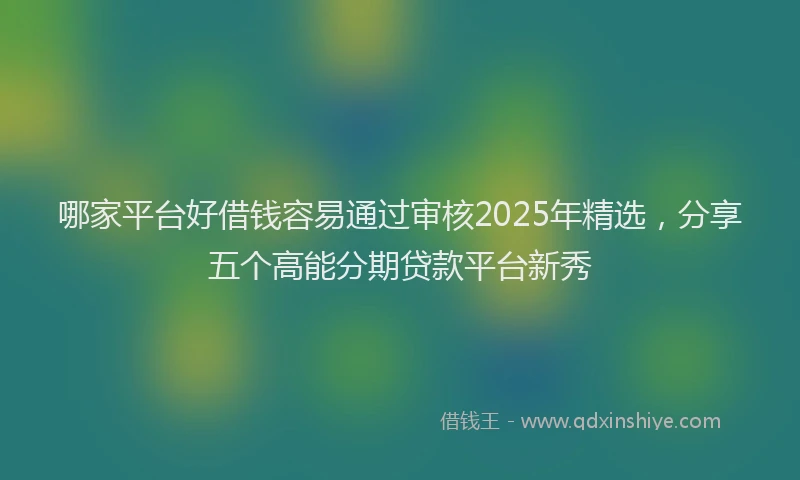 哪家平台好借钱容易通过审核2025年精选，分享五个高能分期贷款平台新秀