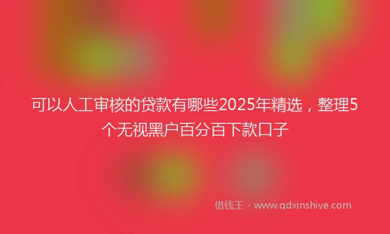 可以人工审核的贷款有哪些2025年精选，整理5个无视黑户百分百下款口子