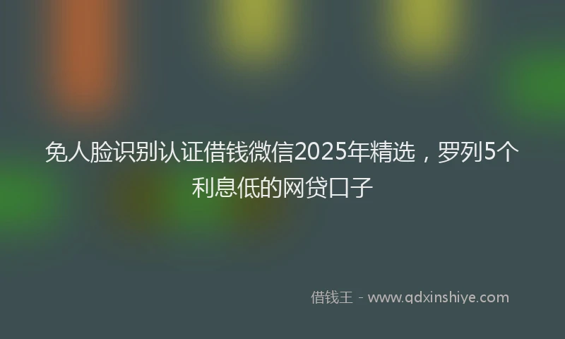 免人脸识别认证借钱微信2025年精选，罗列5个利息低的网贷口子