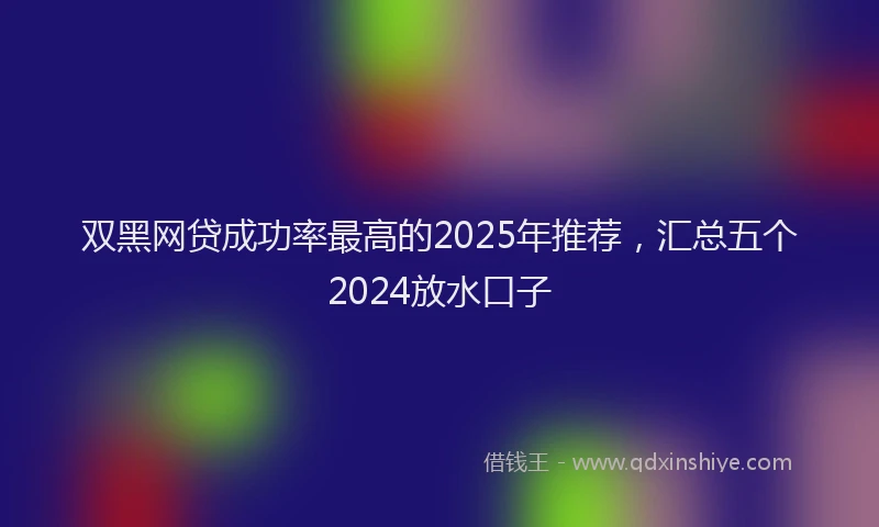 双黑网贷成功率最高的2025年推荐，汇总五个2024放水口子