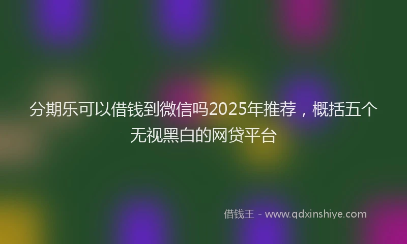 分期乐可以借钱到微信吗2025年推荐，概括五个无视黑白的网贷平台