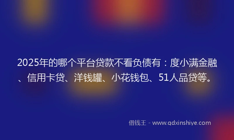 2025年的哪个平台贷款不看负债有：度小满金融、信用卡贷、洋钱罐、小花钱包、51人品贷等。