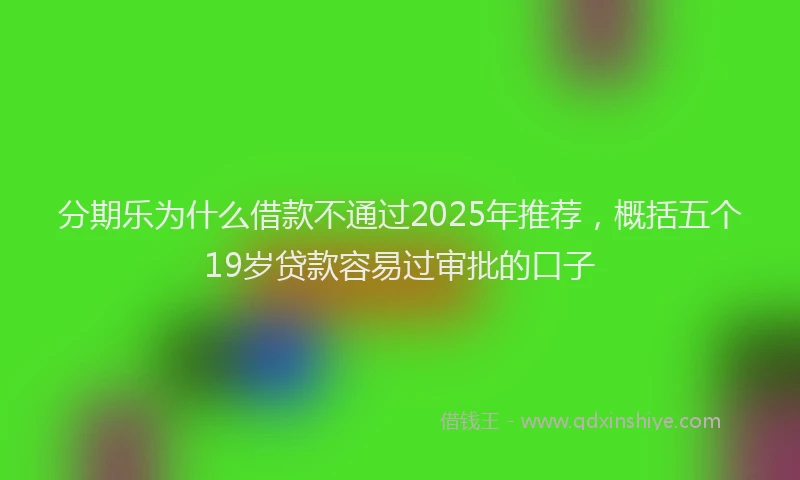 分期乐为什么借款不通过2025年推荐，概括五个19岁贷款容易过审批的口子