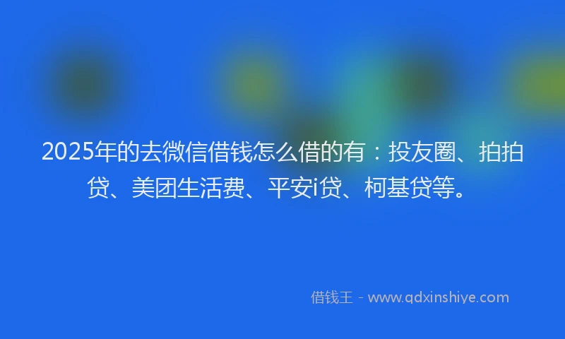 2025年的去微信借钱怎么借的有：投友圈、拍拍贷、美团生活费、平安i贷、柯基贷等。