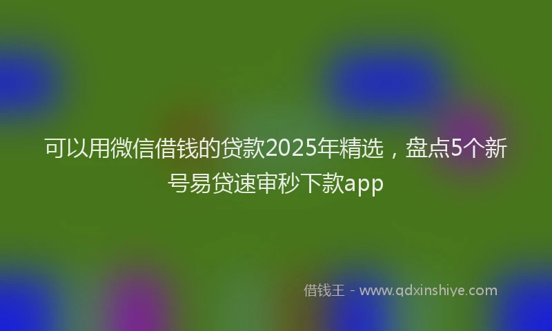 可以用微信借钱的贷款2025年精选，盘点5个新号易贷速审秒下款app