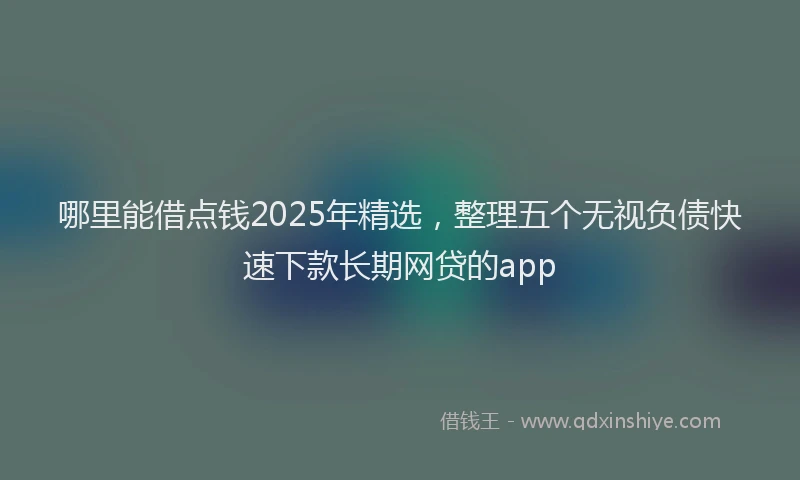 哪里能借点钱2025年精选，整理五个无视负债快速下款长期网贷的app