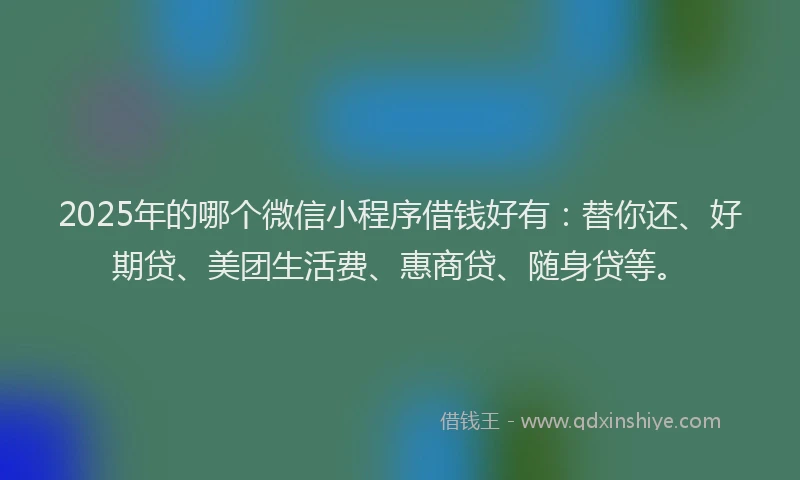 2025年的哪个微信小程序借钱好有：替你还、好期贷、美团生活费、惠商贷、随身贷等。