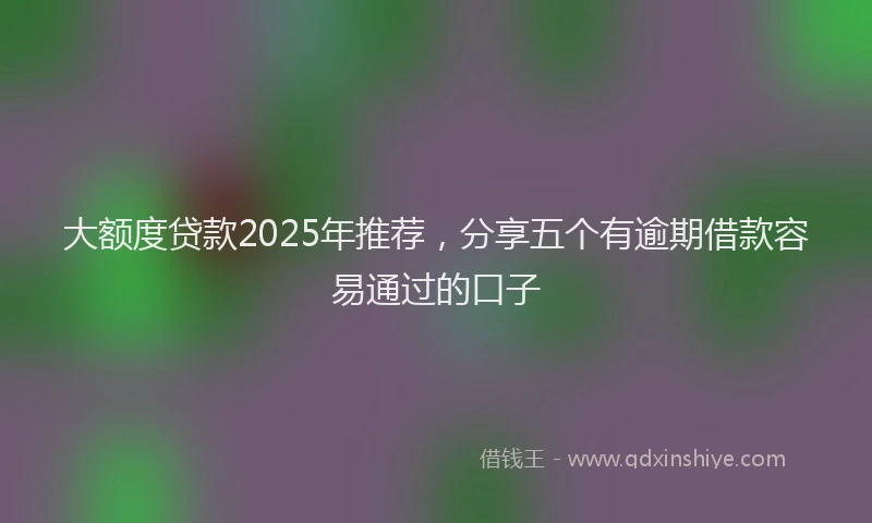 大额度贷款2025年推荐，分享五个有逾期借款容易通过的口子