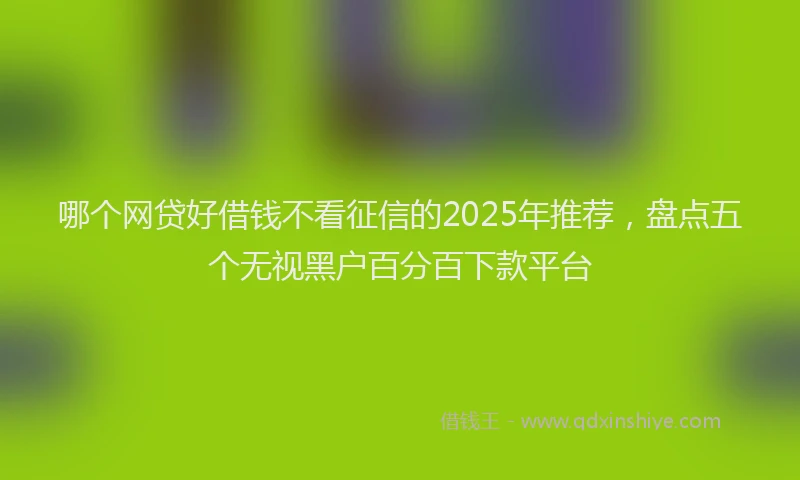 哪个网贷好借钱不看征信的2025年推荐，盘点五个无视黑户百分百下款平台
